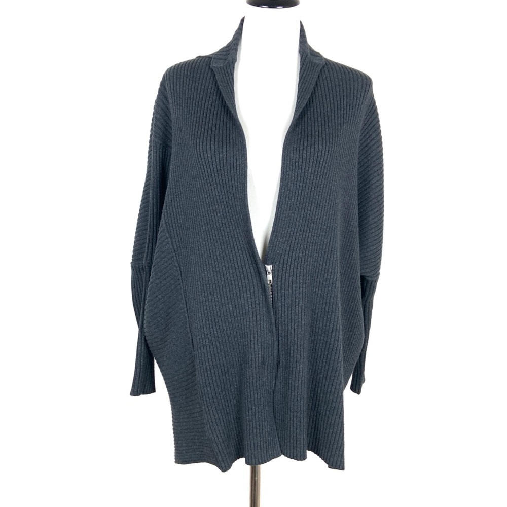 Cabi Cosmo Cardigan Ribbed Sweater Small Gray - Picture 3 of 8